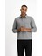 Polo Yaka Slim Fit Dar Kesim Desenli Sweatshirt 1