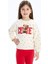 Lcw Kids Ekru Bisiklet Yaka Kalın Baskılı Kız Çocuk Sweatshirt 1