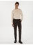 Erkek Kahverengi Slim Fit Flanel Dokulu Kumaş Pantolon 50317639-VR029 1