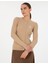 Kadın Bej Melanj Ex. Slim Fit Triko Hırka 50317064-VR156 1