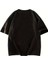 Baskılı Oversize Bisiklet Yaka T-Shirt - Siyah 4