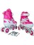 Cansport Alıştırma Frenli Işıklı Paten Pembe ve Dizlik Seti 4