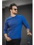 Jordao Fitilli Slim Fit Likralı Bisiklet Yaka Erkek Uzun Kol Tshirt 2