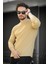 Jordao Fitilli Slim Fit Likralı Bisiklet Yaka Erkek Uzun Kol Tshirt 3