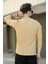 Jordao Fitilli Slim Fit Likralı Bisiklet Yaka Erkek Uzun Kol Tshirt 4