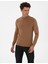 Erkek Camel Melanj Slim Fit Yarım Balıkçı Yaka Triko Kazak 50318128-VR122 3
