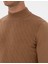Erkek Camel Melanj Slim Fit Yarım Balıkçı Yaka Triko Kazak 50318128-VR122 7
