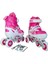 Cansport Alıştırma Frenli Işıklı Paten Pembe ve Dizlik Seti 3