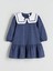 Lcw Kids Lacivert Bebe Yaka Ekose Kız Çocuk Elbise 1