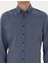 Erkek Koyu Mavi Flanel Dokulu Slim Fit Uzun Kollu Gömlek 50316751-VR032 6
