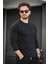 Betti Slim Fit Likralı Petek Kumaş Bisiklet Yaka Erkek Uzun Kol Tshirt 1