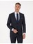 Erkek Lacivert Slim Fit Yün Karışımlı Ekose Takım Elbise 50311523-VR033 3