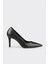 Siyah Deri Kadın Stiletto 1
