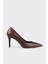 Bordo Deri Kadın Stiletto 1