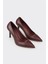 Bordo Deri Kadın Stiletto 2