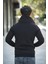 Fokt Üç Ip Şardonlu Parça Detaylı Gizli Kapüşonlu Erkek Sweatshirt 4