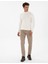 Erkek Ekru Slim Fit Çeyrek Yaka Triko Kazak 50315751-VR019 4