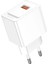 EU45 18W USB Qc 3.0 Çıkışlı ve USB To Type-C Kablolu Pd Hızlı Şarj Cihazı - Beyaz 1