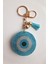 Hediyelik Zirkon Taşlı Nazar Boncuklu Açık Mavi Anahtarlık 1