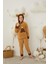 Erkek Çocuk Kahverengi Peluş Polar Pijama Takımı - Kapüşonlu 43307 2