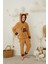 Erkek Çocuk Kahverengi Peluş Polar Pijama Takımı - Kapüşonlu 43307 4