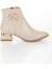 Kadın Tarz Topuklu Sivri Burunlu Bot Bej 3
