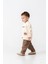Erkek Bebek Pamuklu Krem Araba Baskılı Sweatshirt ve Kahverengi Kargo Pantolon Takım - Günlük Konforlu Stil 3