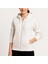 Mdb Üç Iplik Kapüşonlu Tam Fermuarlı Kanguru Çepli Weathirt Hoodie Beyaz 2