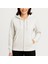 Mdb Üç Iplik Kapüşonlu Tam Fermuarlı Kanguru Çepli Weathirt Hoodie Beyaz 4
