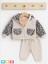 3 Lu Kız Bebek Ceketli Alt Üst Leoparlı Peluşlu Kapitone Kışlık Takım Baby Girl Outfit Set 1