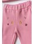 Kız Çocuk Pamuklu Pembe Çiçek Nakışlı Dantel Detaylı Sweatshirt ve Eşofman Takım 2