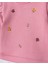 Kız Çocuk Pamuklu Pembe Çiçek Nakışlı Dantel Detaylı Sweatshirt ve Eşofman Takım 4