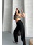 Palazzo Straight Enzim Süper Taş Yıkama Jeans Pantolon Siyah D2008 3