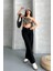 Palazzo Straight Enzim Süper Taş Yıkama Jeans Pantolon Siyah D2008 5