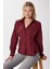 Kadın Adrian Yan Bağlama Detaylı Bordo Gömlek 1