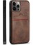 Apple iPhone 14 Pro Kartlıklı Rich Boss Lüx Deri Kılıf Açık Kahve 1
