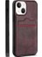 Apple iPhone 14 Kartlıklı Rich Boss Lüx Deri Kılıf Bordo 1