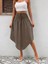 Kadın Asimetrik Kesim Iç Göstermeyen Etek 4