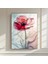 Kırmızı Gelincik Çiçeği Cam Tablo – Minimalist Floral Tasarım – Modern Dekoratif Duvar Tablosu 1