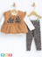 Kız Bebek Şışme Yelekli 3lu Takım Leoparlı Velur Tayt Bluz Baby Girl Outfit Set 1