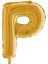 P Harfi Altın Folyo Balon 16 Inch 40 cm 1