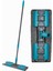 Saplı, Mikrofiber Bezli Mop - 140 cm Uzunluktaki Teleskobik Sapi ve 360 Derece Dönebilen Uzayıp Kıslan Sap, Istediğin Bezi Tak Kullan Yedek Bezli Döner Saplı Mandallı Mop - (Mavi) 1