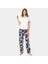 Kadın Dokuma Çiçekli Kısa Kollu Pijama Takım 3336 3