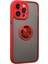 iPhone 14 Pro Kılıf Montreal Yüzüklü Silikon Kapak - Kırmızı 2