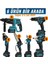 PH253 Profesyonel Akülü Süper 6lı Set Makina 88VF 5AH 125MM Avuç Taşlama, Sds Plus Kırıcı Delic, Somun Sıkma Sökme, Vidalama Matkap, Budama Testere, Budama Makası 9