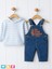 Unisex Kot Tulum Sonbahar Kış Kız Erkek Bebek 2li Takım Overall Jumpsuit 1