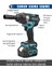 PH277 Profesyonel 21V 2AH Akülü 4lü Set 800NM Somun Sökme, Vidalama Matkap, Kırıcı Delici Hilti ve Avuç Taşlama 3