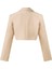 Kadın Bej Düğmeli Crop Blazer Ceket 4