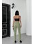 Paçaları Dikişsiz ve Yüksek Belli Kadın Kot Pantolon Mom Fit Jean Çağla 4