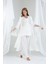 Dantel Detaylı Pijaması Günlüğe Uygun Sade Dışı Özel Tasarım Pijama Sabahlık Takımı 4